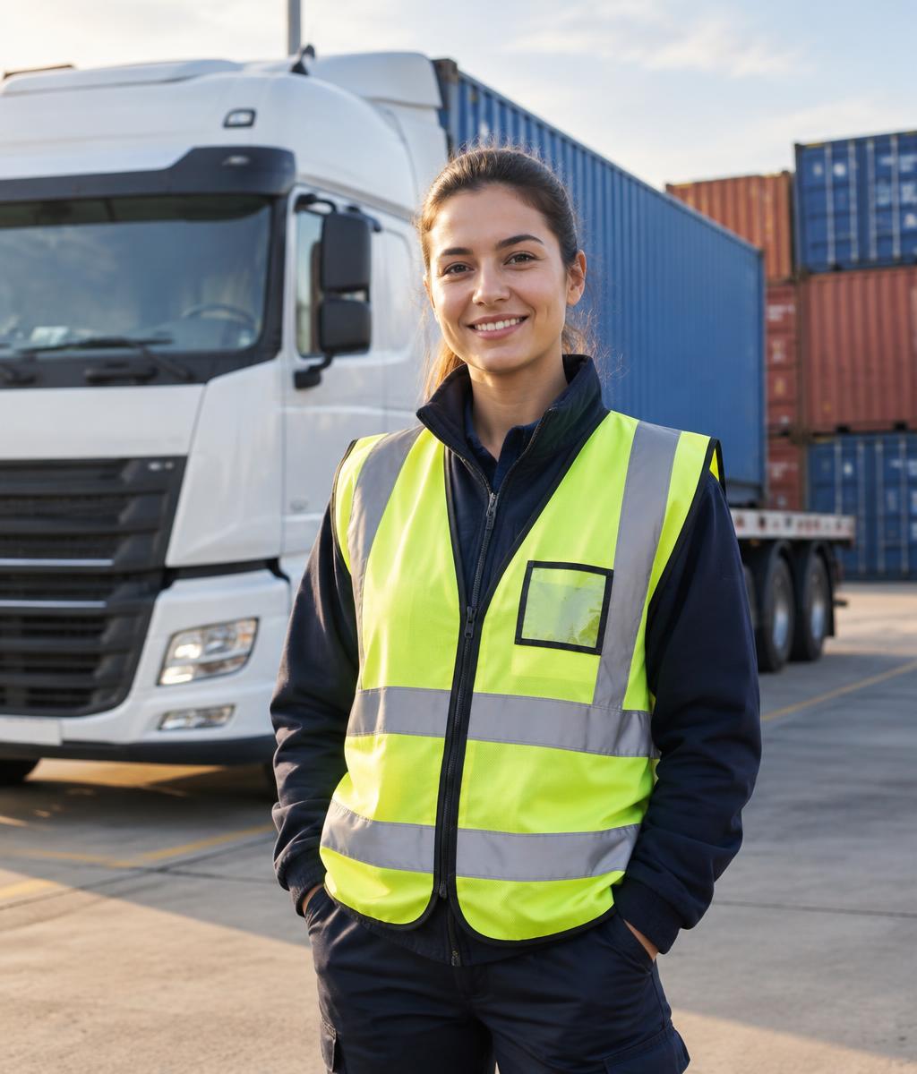 Medewerker van Transupp bij een vrachtwagen